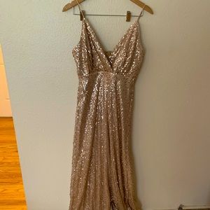 Gold sequin Lulu’s dress